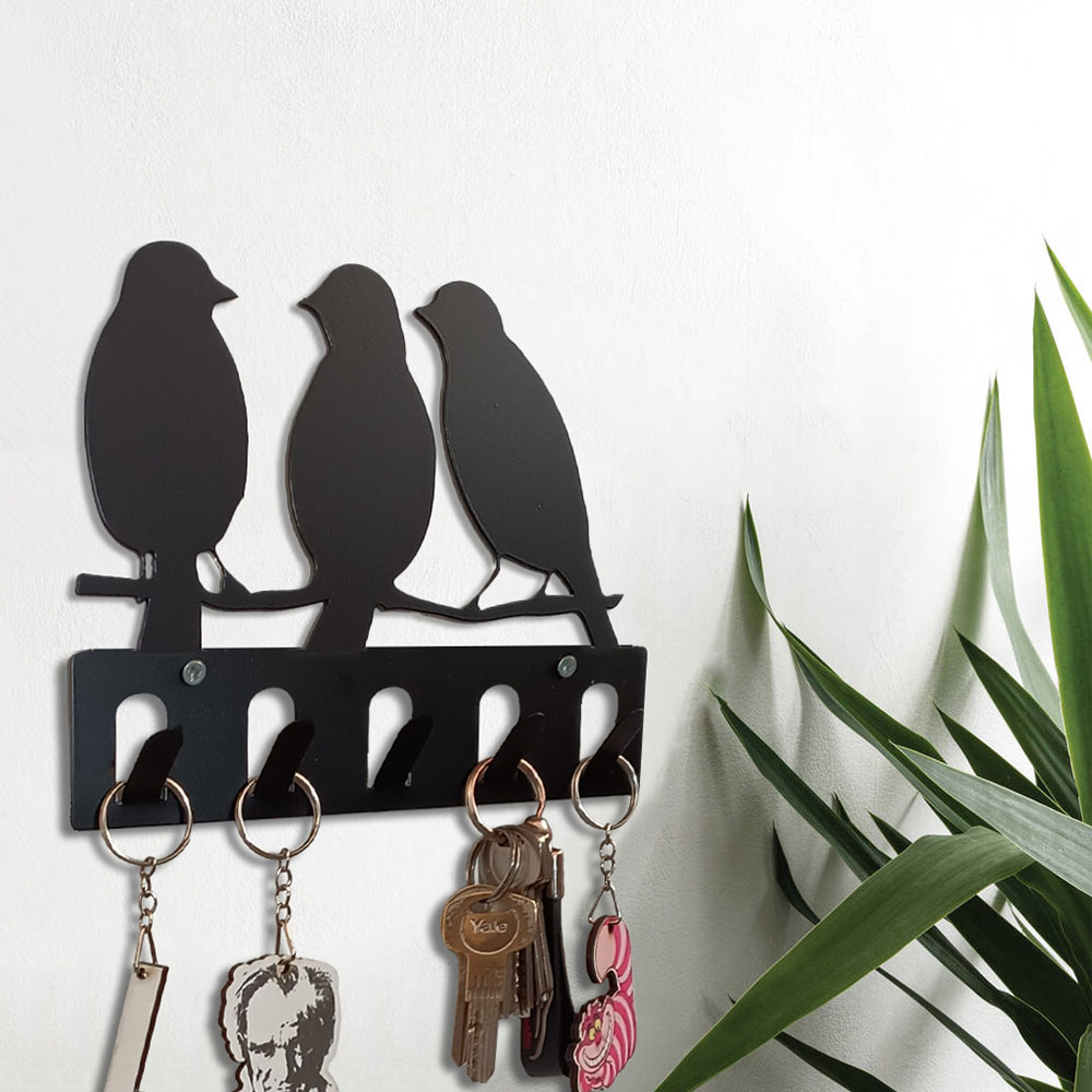 Metal Anahtarlık Askılığı Dalda Üçlü Kuş Model 009S